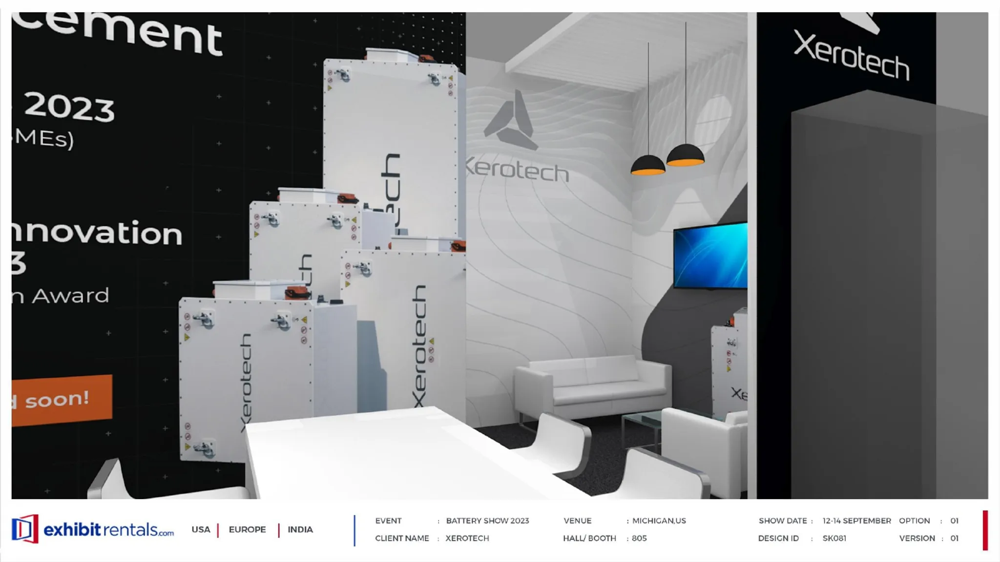 20x20 Peninsula booth design by Exhibit-Rentals